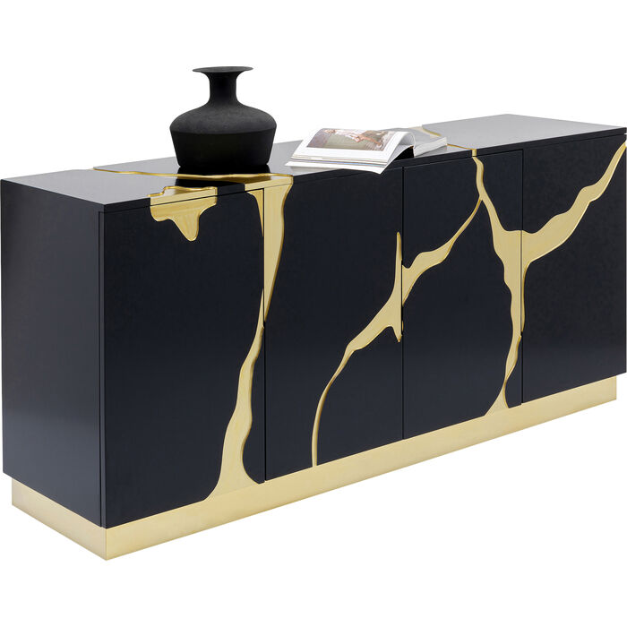 Madia nera crepe oro - immagine 5