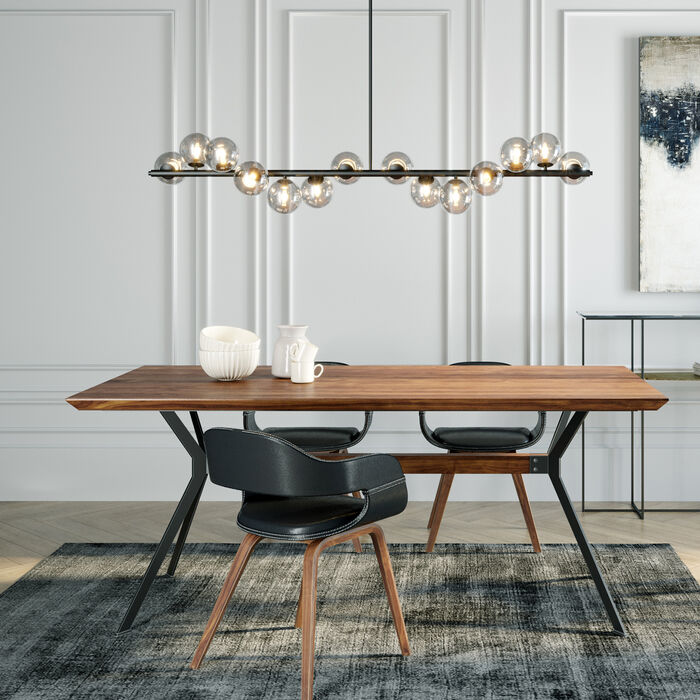 Lampadario 14 sfere nero