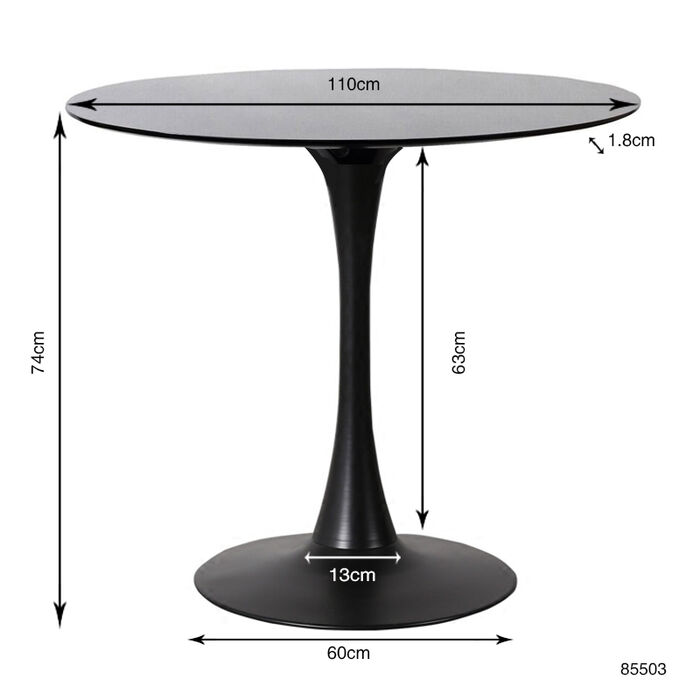 Tavolo tondo simply black Ø110cm - immagine 4