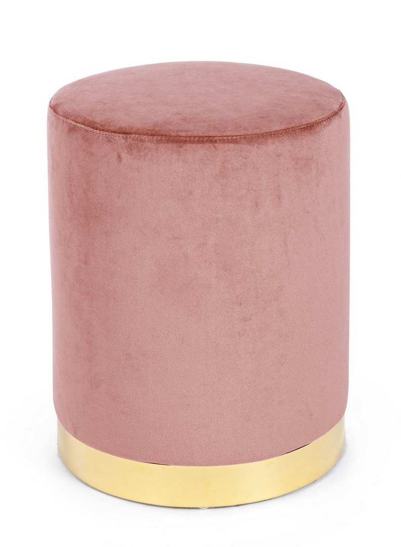 Pouf pink gold Ø35