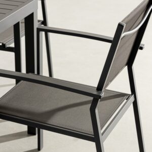 Set 6 sedie con bracciolo per esterno Hide antracite