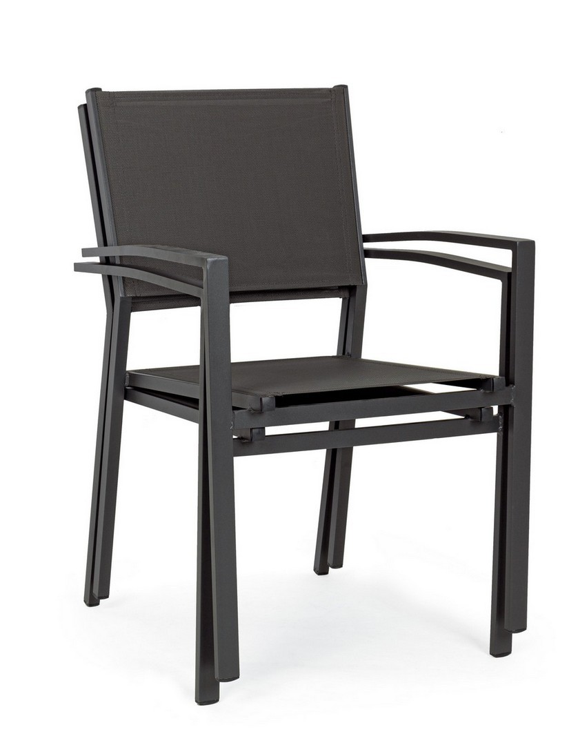 Set 6 sedie con bracciolo per esterno Hide antracite - immagine 3