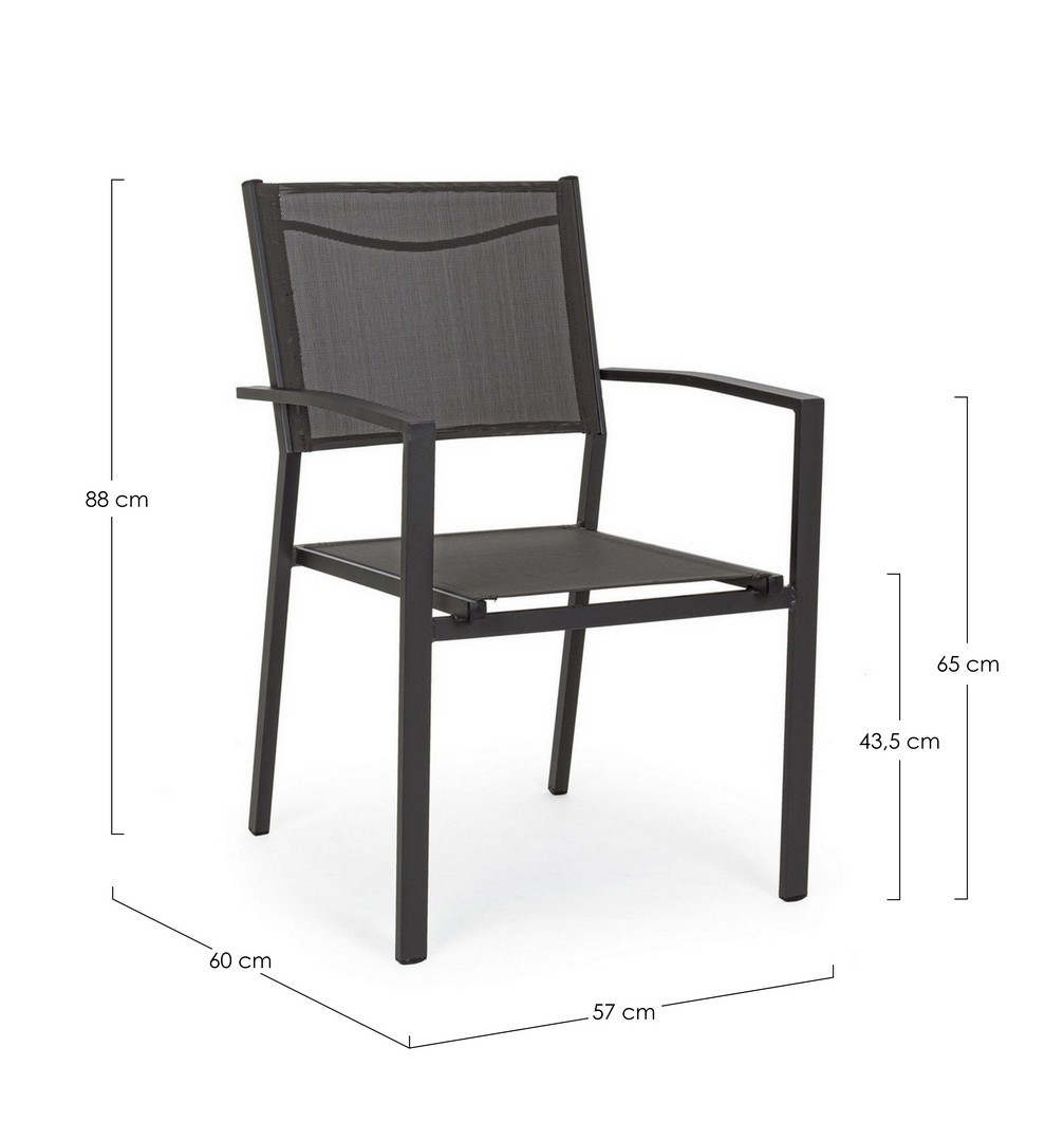 Set 6 sedie con bracciolo per esterno Hide antracite - immagine 4