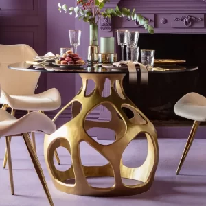 Tavolo Vulcano oro Ø120