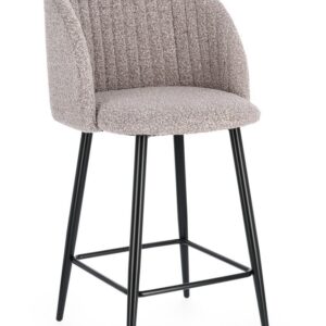 Sgabello boucle' nero/visone