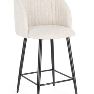 Sgabello boucle' nero/avorio