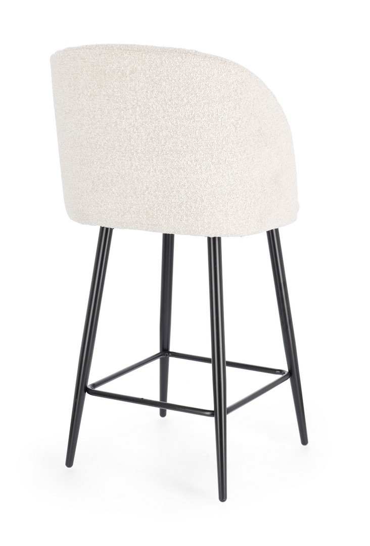 Sgabello boucle' nero/avorio - immagine 5