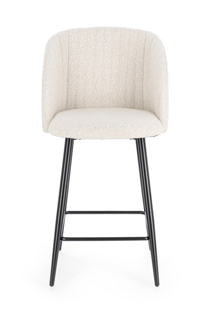 Sgabello boucle' nero/avorio - immagine 3