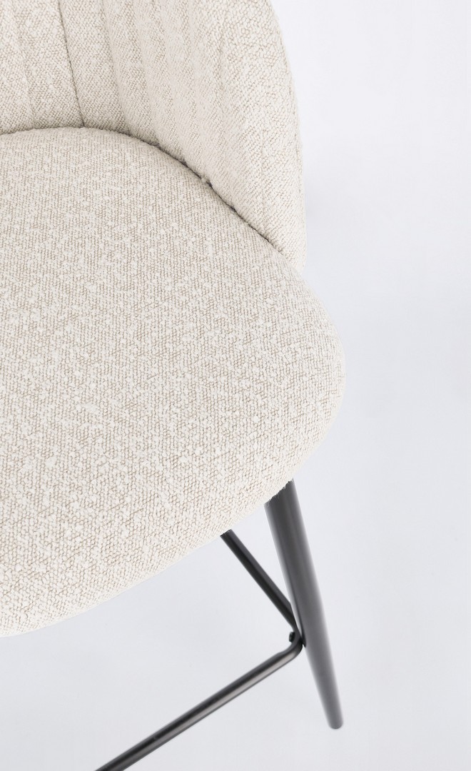 Sgabello boucle' nero/avorio - immagine 4
