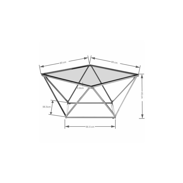 Tavolino Prisma 80x80 acciaio - immagine 5