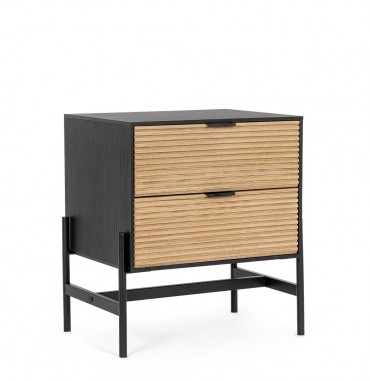 Comodino natural black doghe