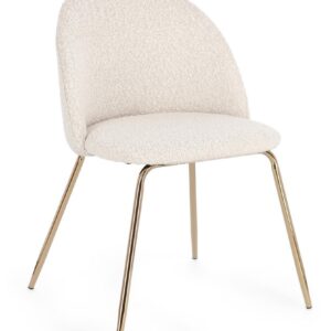 Sedia mio boucle avorio/oro