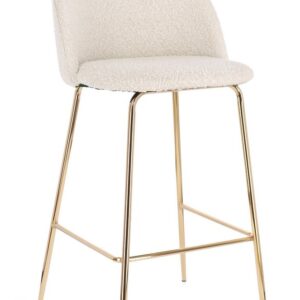 Sgabello bar Cary boucle avorio/oro
