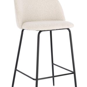 Sgabello bar Cary boucle avorio/nero