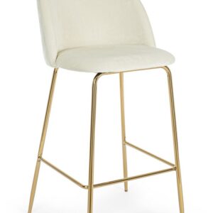 Sgabello bar Cary bianco/oro