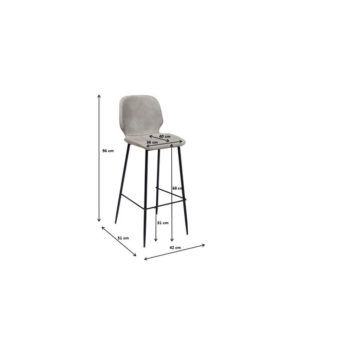 Sgabello Luna grigio - immagine 3
