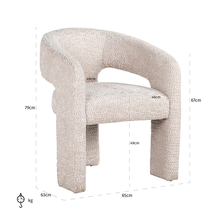 Poltrona Bellix tessuto ignifugo crema - immagine 4