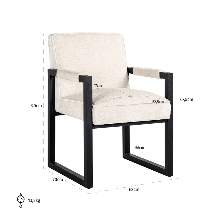 Sedia in ciniglia black & white - immagine 3