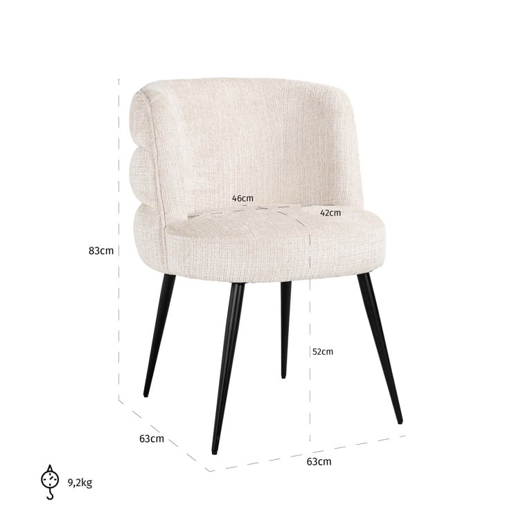 Sedia star beige ciniglia - immagine 4