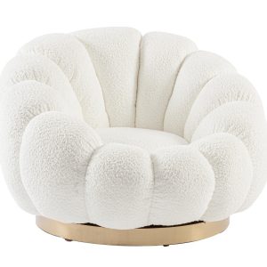 Poltrona Girevole fiore bianca