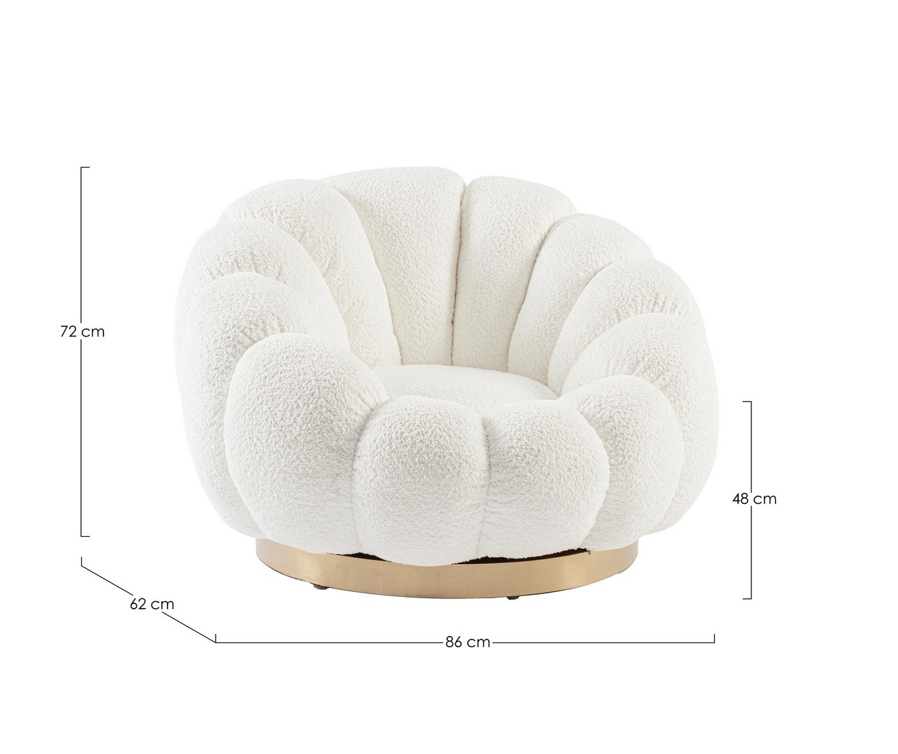 Poltrona Girevole fiore bianca - immagine 9