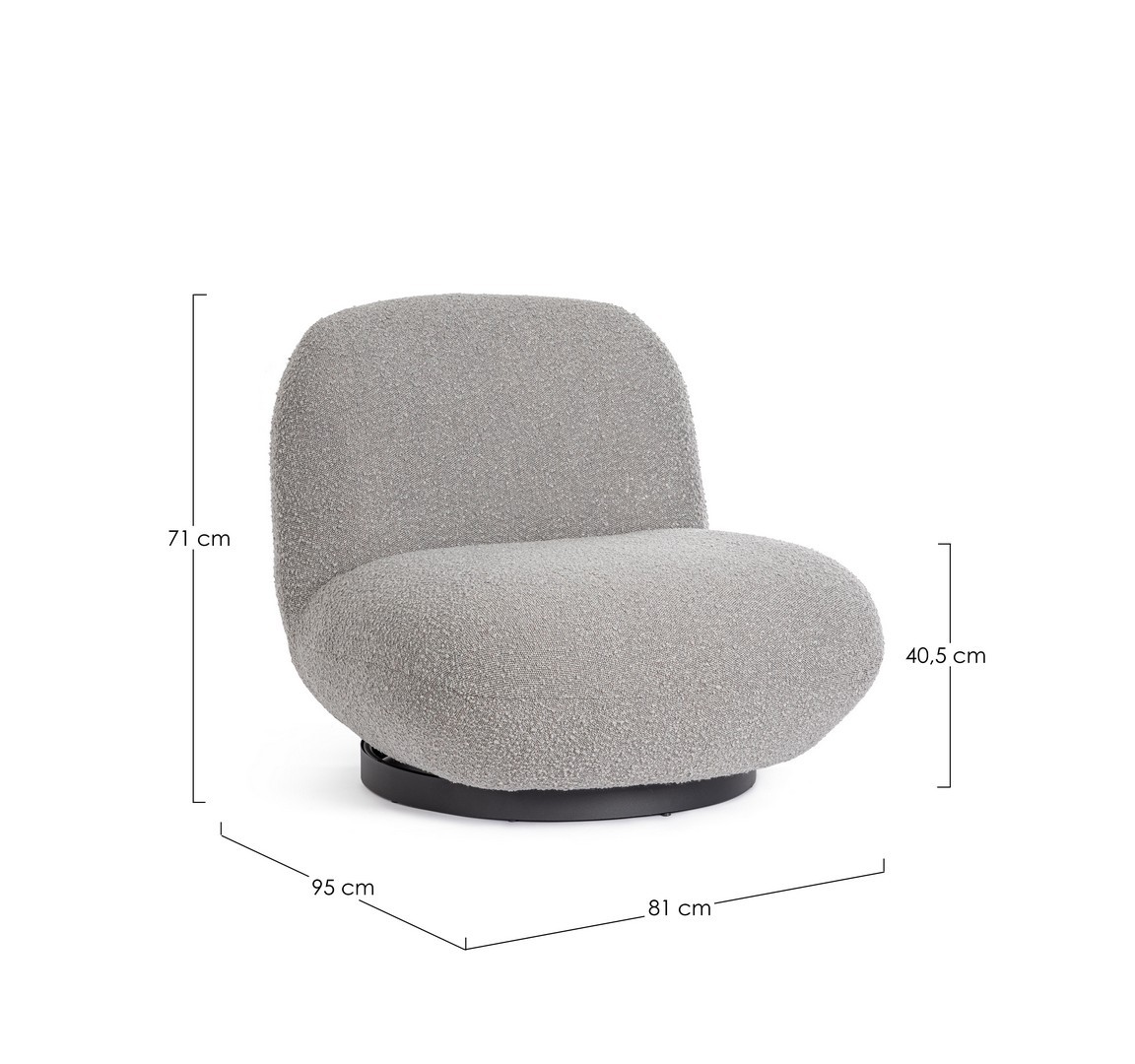 Poltrona girevole Marge grigio - immagine 3