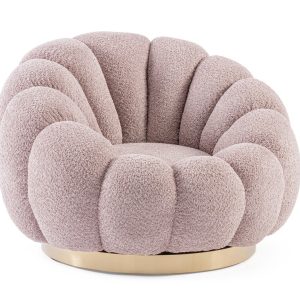 Poltrona Girevole fiore rosa antico