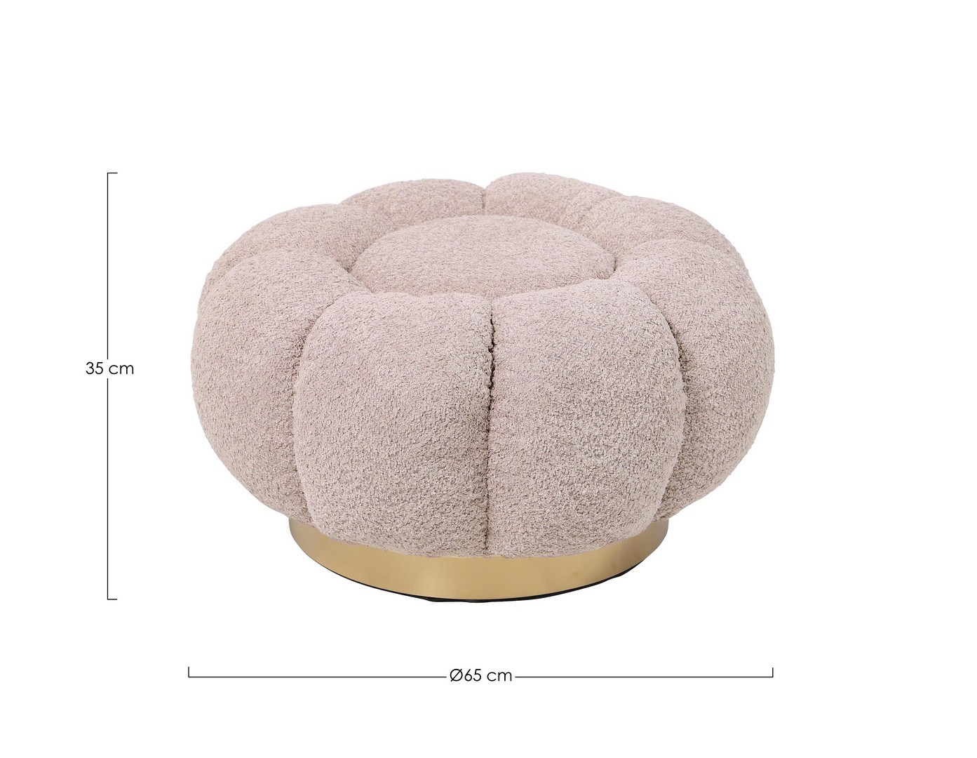 Pouf fiore rosa antico - immagine 3