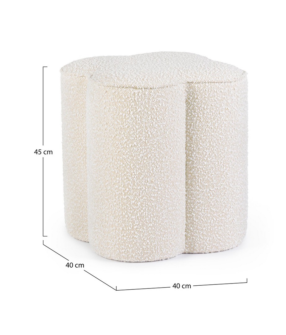 Pouf quadrifoglio panna - immagine 4