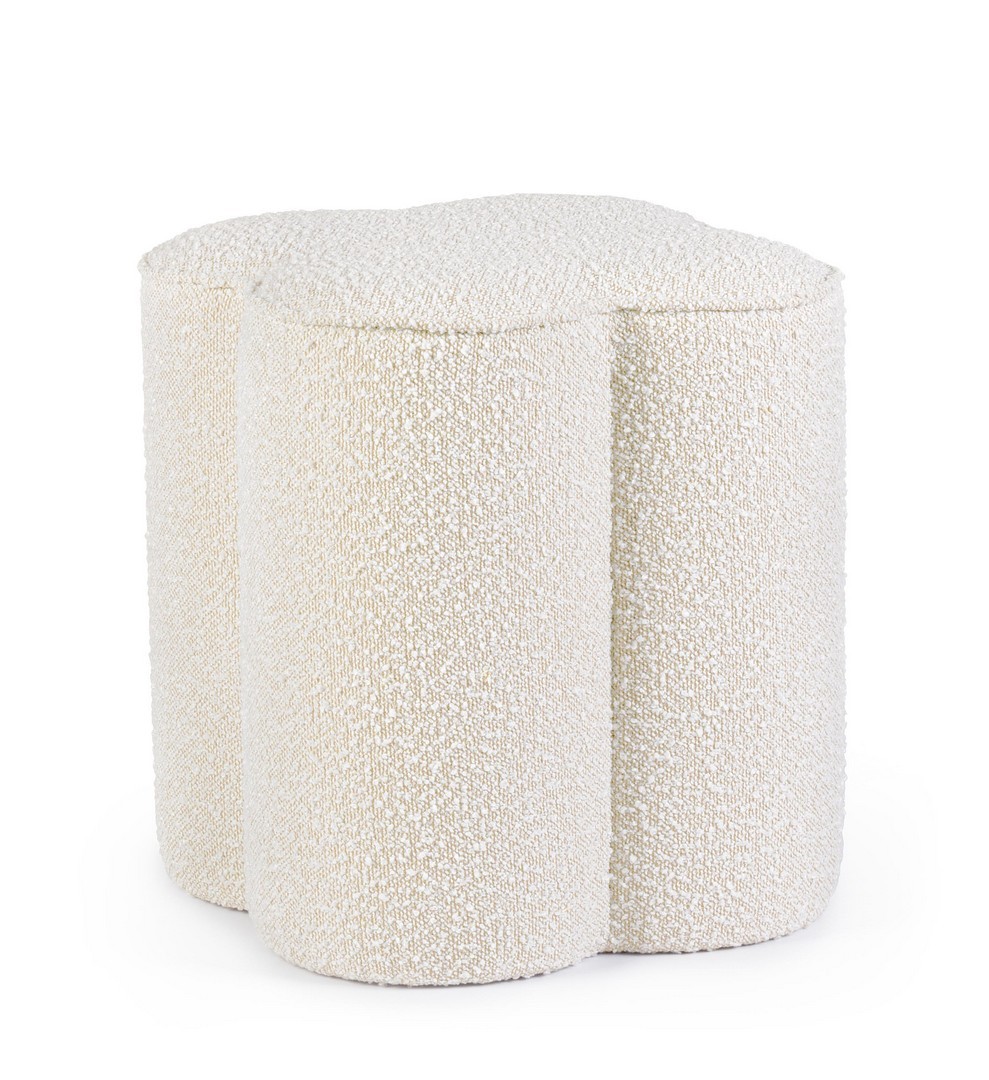 Pouf quadrifoglio panna