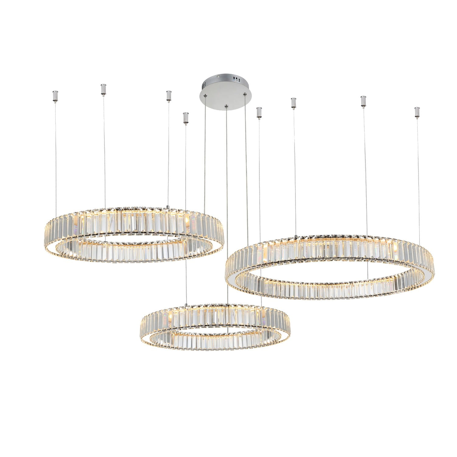 Sospensione Spark silver 3 pendenti ⌀40/60/80cm