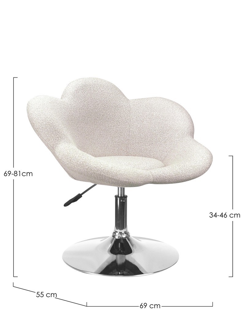 Sgabello poltrona fiore beige - immagine 3