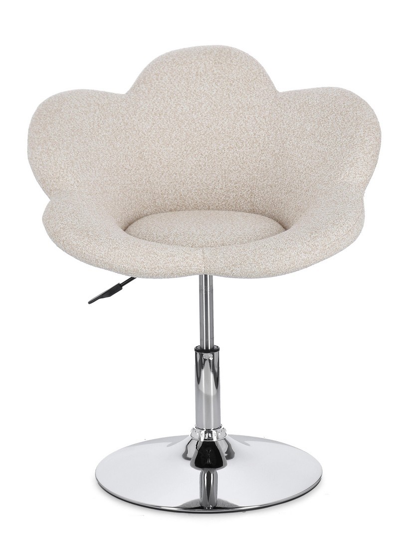 Sgabello poltrona fiore beige - immagine 5