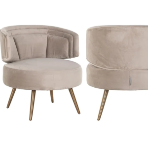 Poltrona Halez velluto beige ignifugo