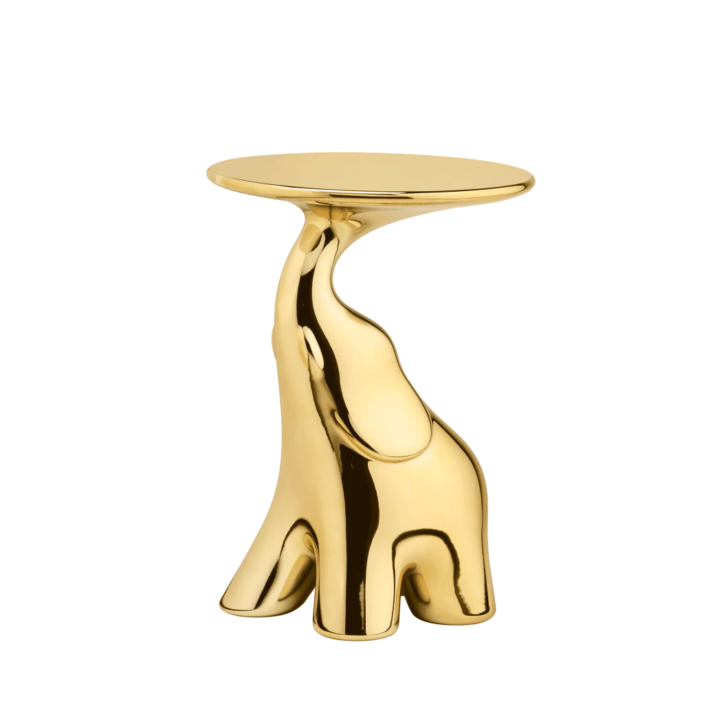 Tavolino basso elefante oro