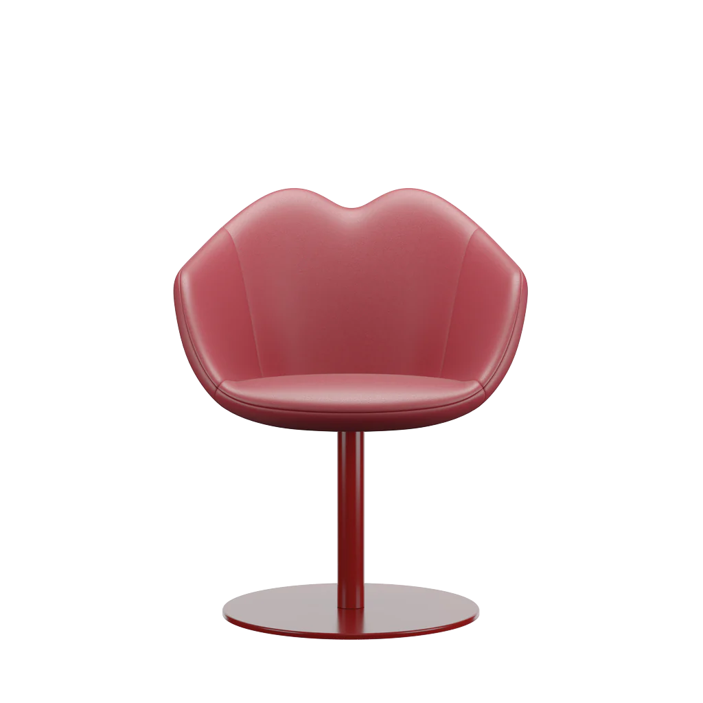 Sedia Lips in pelle rossa