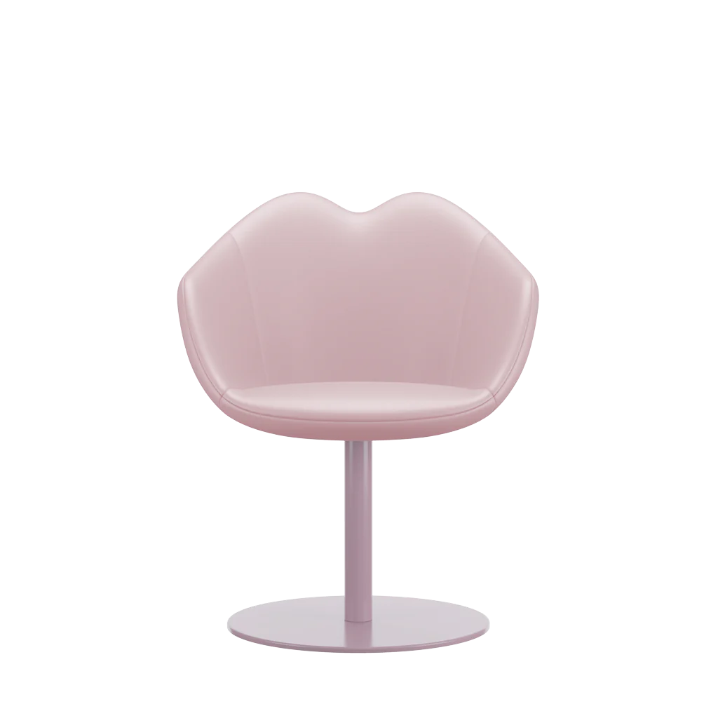 Sedia Lips in pelle rosa
