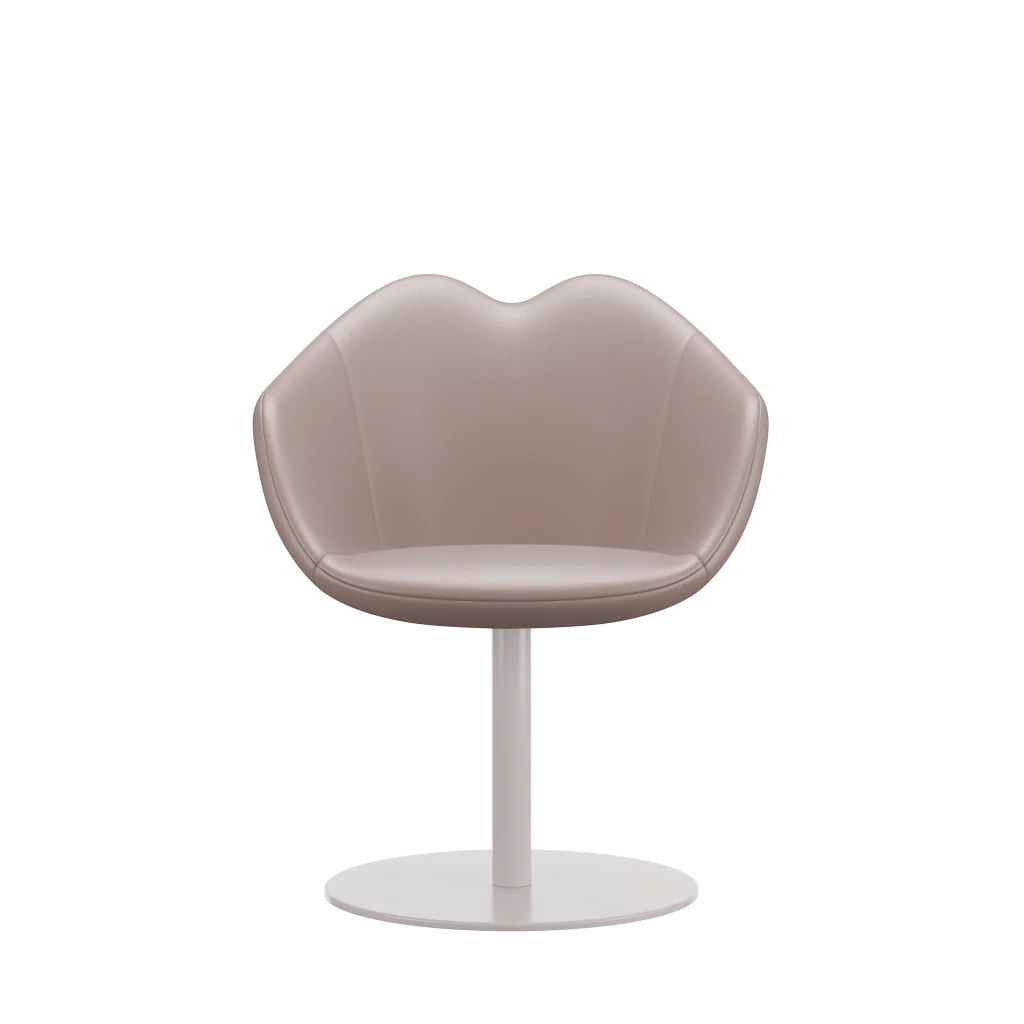 Sedia Lips in pelle beige