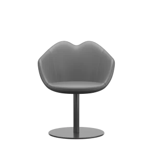 Sedia Lips in pelle grigio scuro