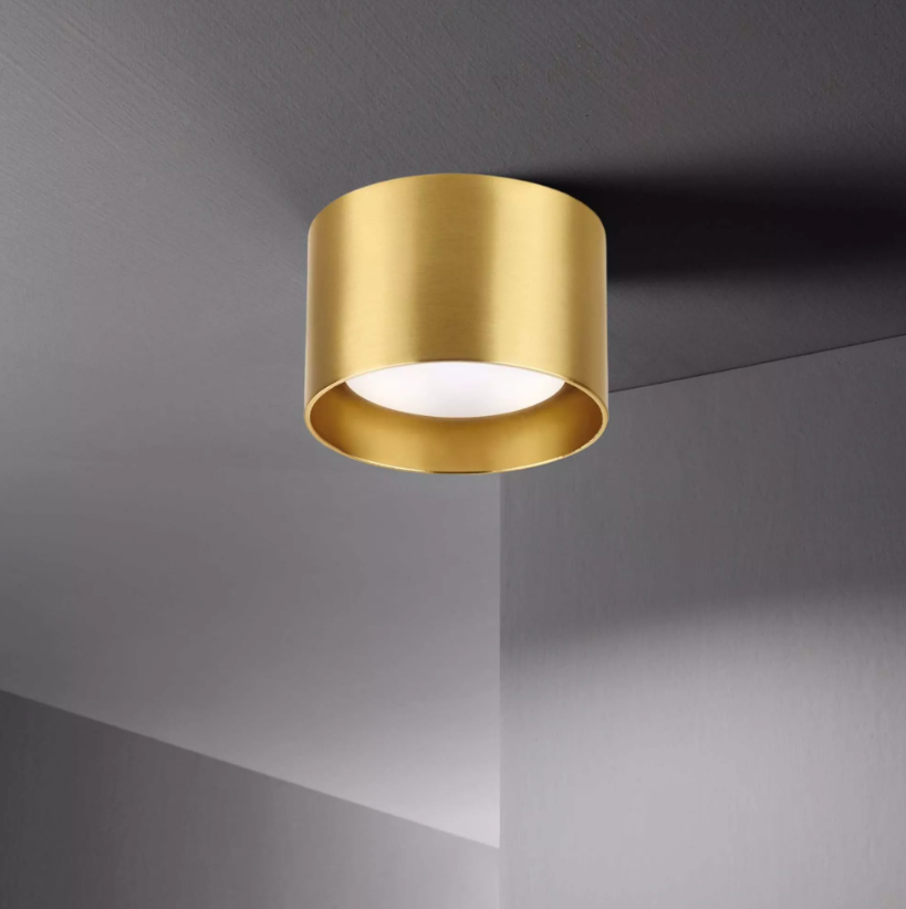 Faretto led cilindro da soffitto oro