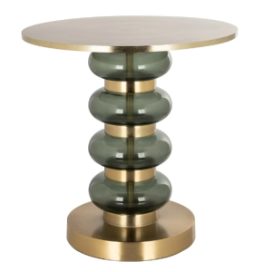 tavolino sfere oro e verde