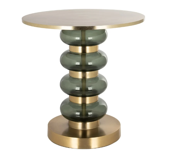 tavolino sfere oro e verde