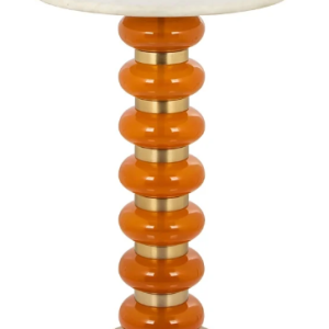 tavolino alto sfere oro e arancione