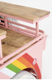 Mobile bar rosa auto fiori - immagine 7