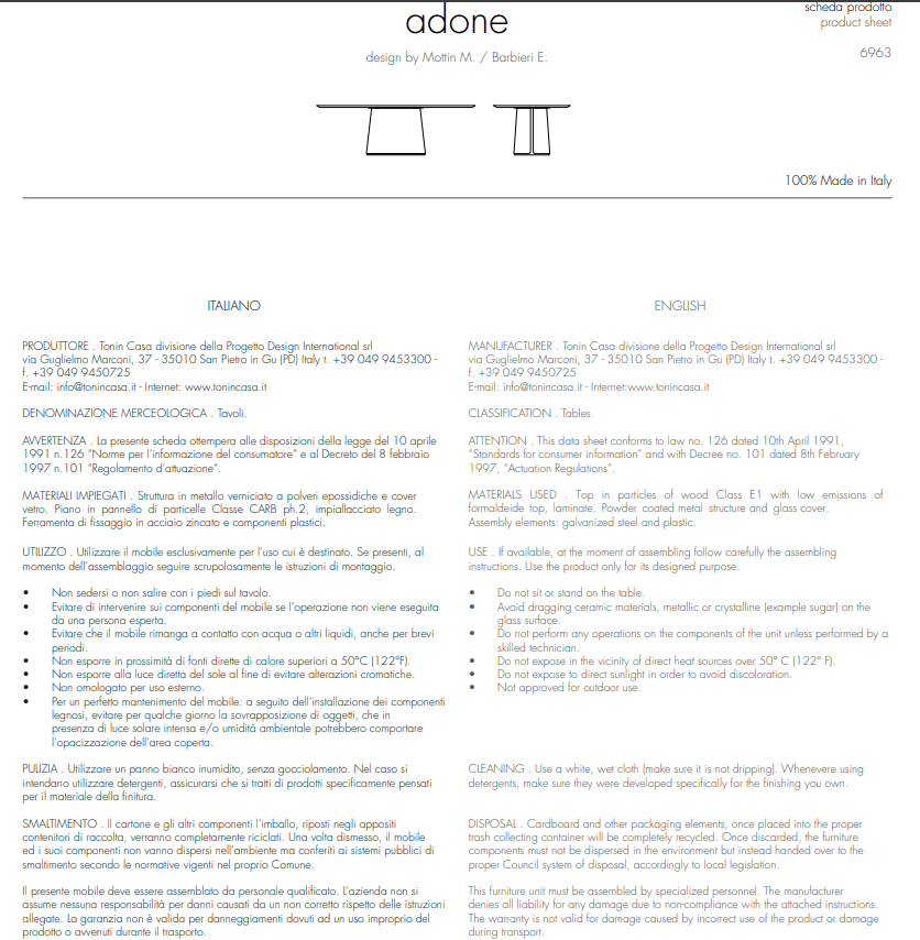 Tavolo ADONE - immagine 7
