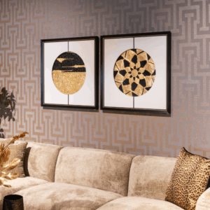 WALL ART SUN BLACK/GOLD